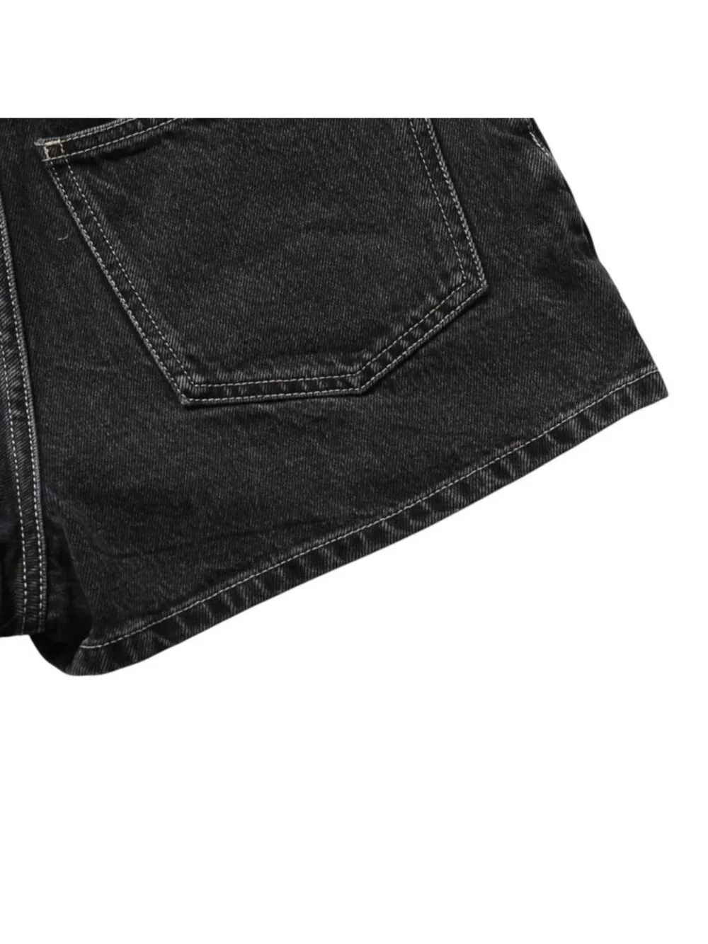 Chanel Denim Shorts Skirt Black